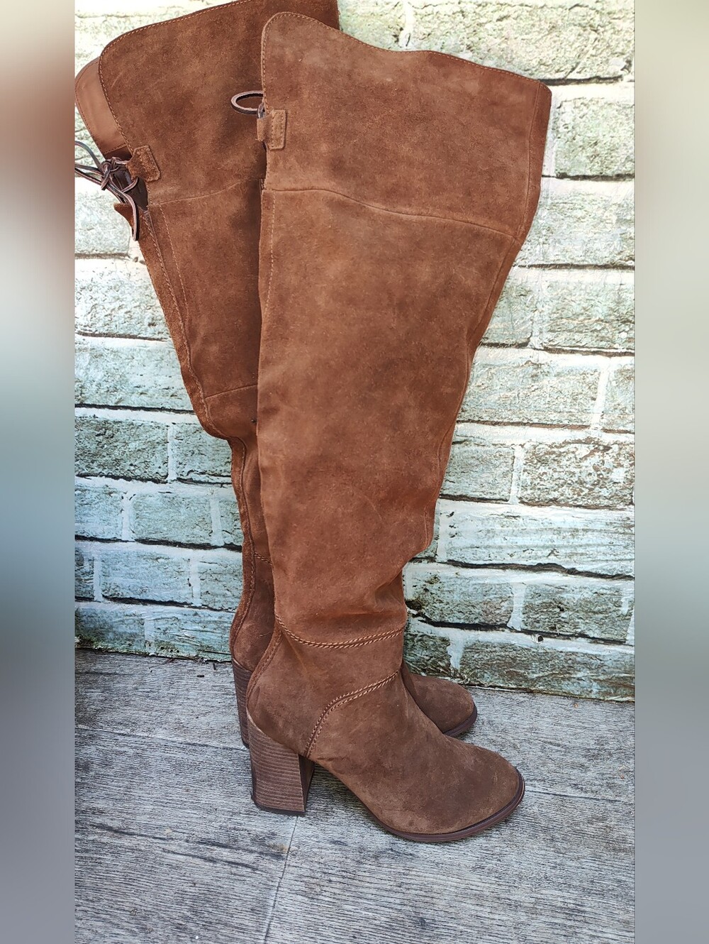 Steve Madden Brown Novela Suede Over the Knee Boots Size 7 - Picture 4 of 12